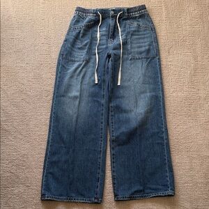 VERVET drawstring elastic waist jeans